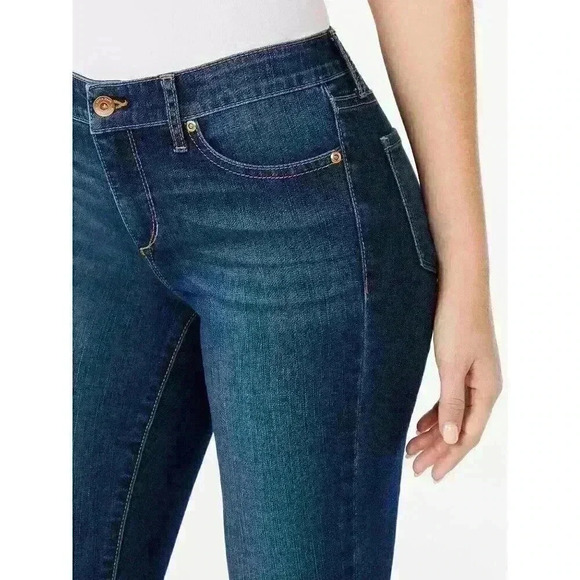 Sofia Jeans by Sofia Vergara Womens Skinny Shark Bite Hem Mid Rise Dark Wash - Picture 3 of 9